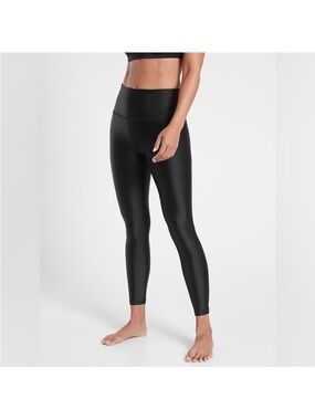 Athleta Elation Shine Tight Black Performance Leggings New NWT Active Yoga Med